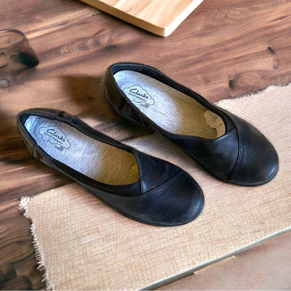 Clarks Cloudsteppers Ballet Flats Black sz 11 - Picture 3 of 15